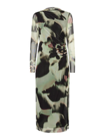 Yaslomi ls long dress - dark olive - misa print