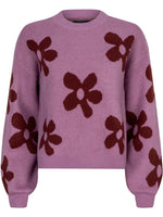 Knitted sweater Daisie - lilac/burgundy