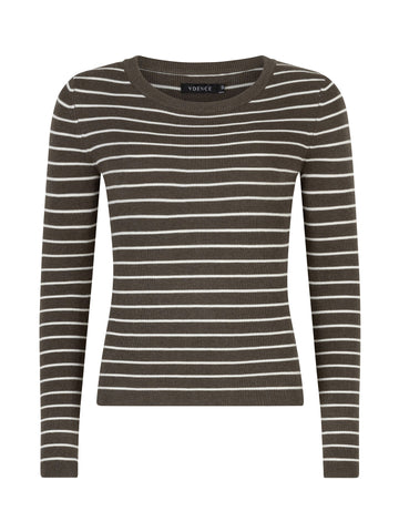 Knitted Top Devina - Mud/ecru