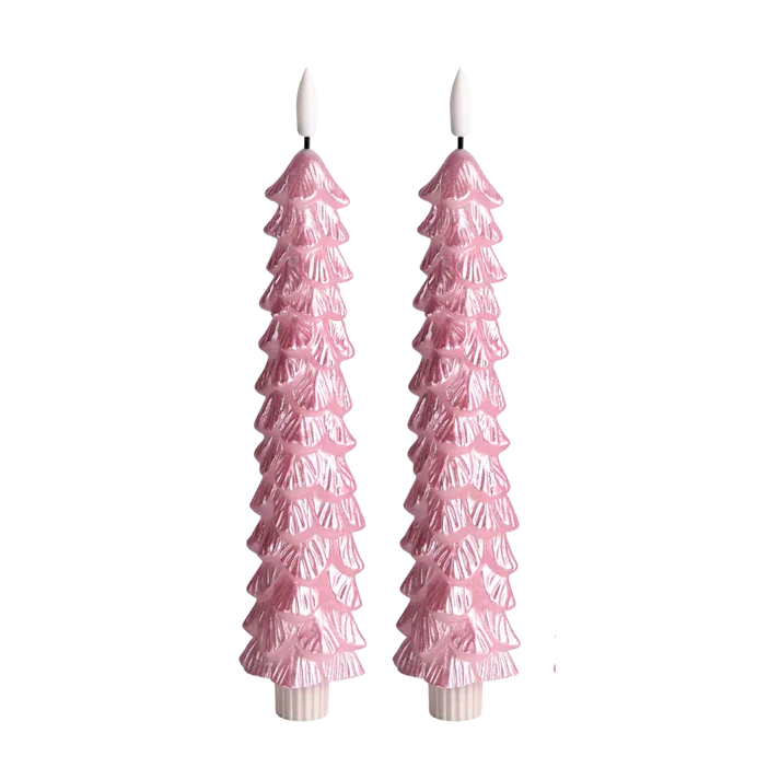 LED X-mas tree candle pink