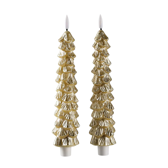 LED X-mas tree candle gold