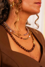 Satin twist necklace gold