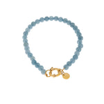 Light blue beads bracelet gold