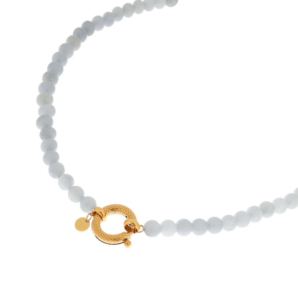 Light blue snake necklace gold