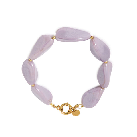 Lilac stones bracelet gold