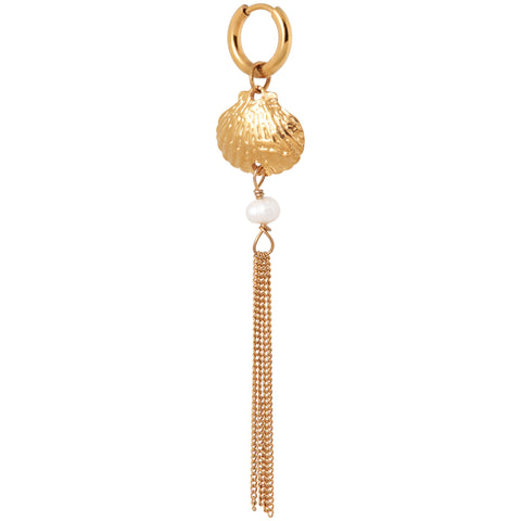Long shell hoop gold