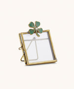 Lucky clover mini frame - green gold