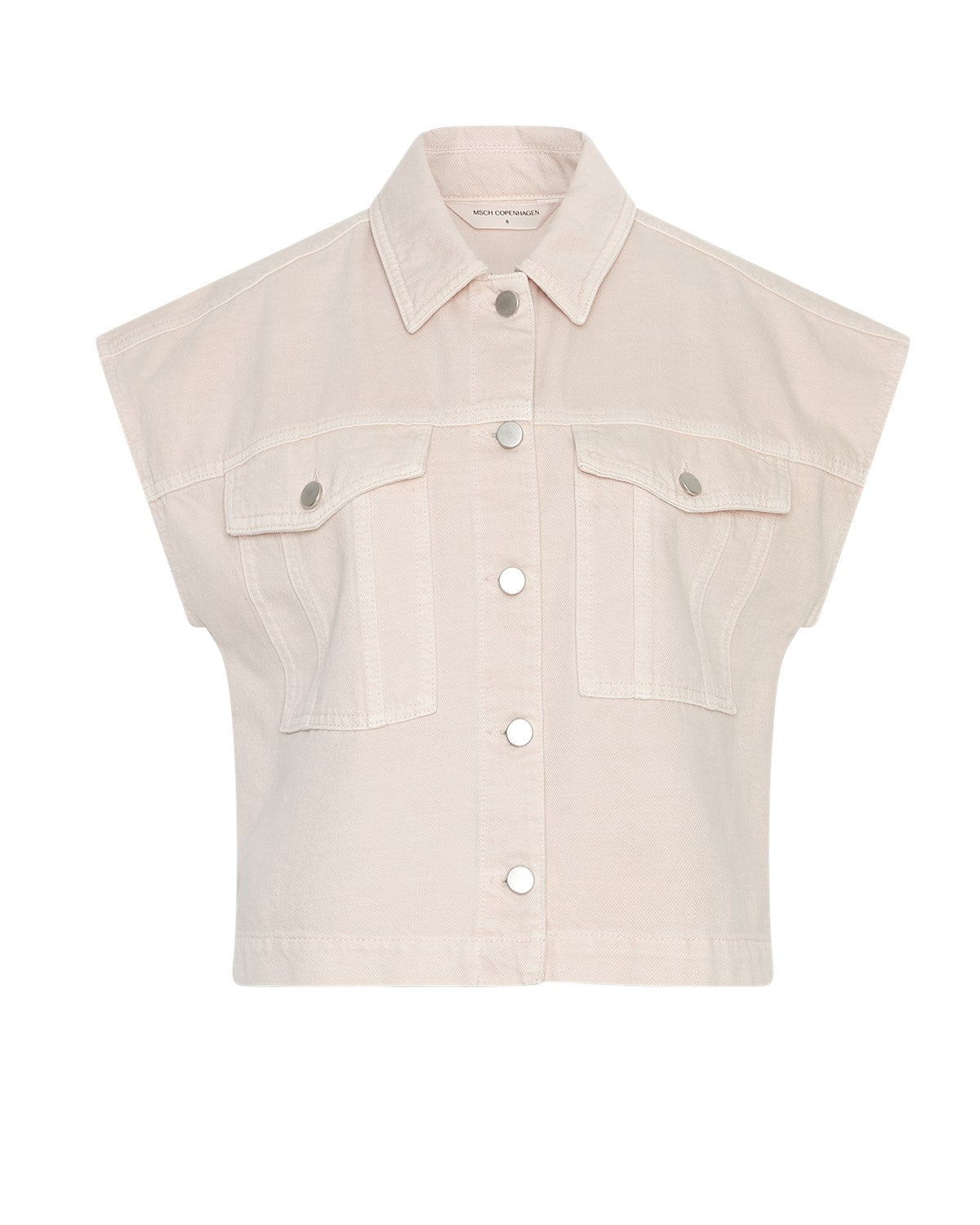 MSCHAspen Ida Denim Vest - Light pink wash