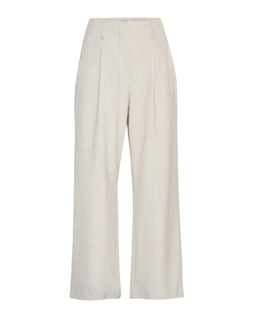 MSCHEdrea HW Long Pants - Oatmeal melange