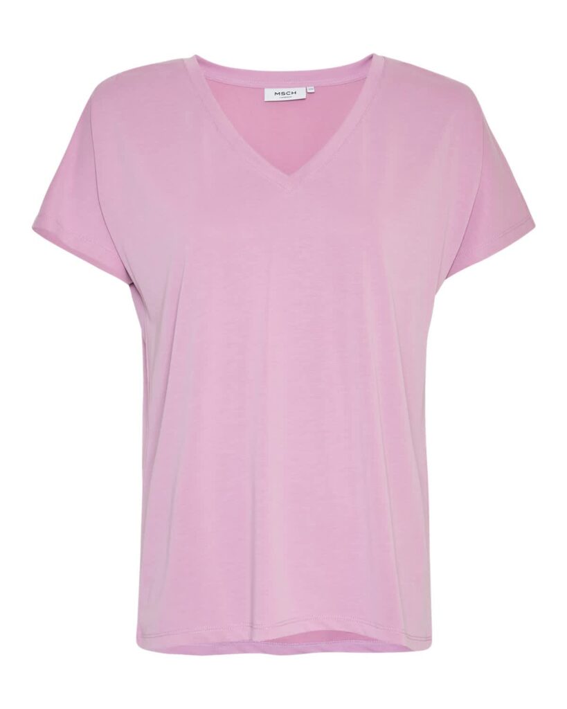 MSCHFenya Modal V Neck Tee - violet tulle