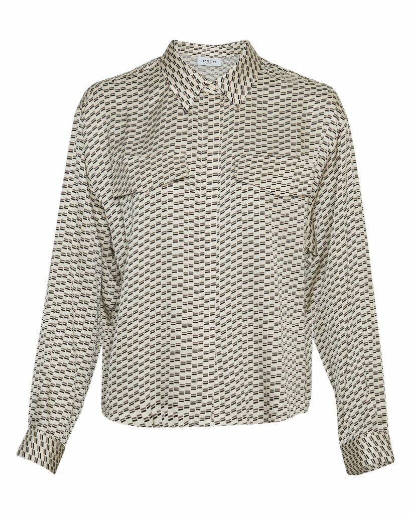 MSCHReyna irida shirt - p taupe geomet