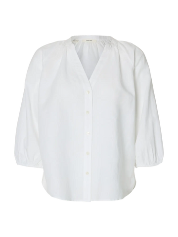 Slwcleo linen shirt - Bright white