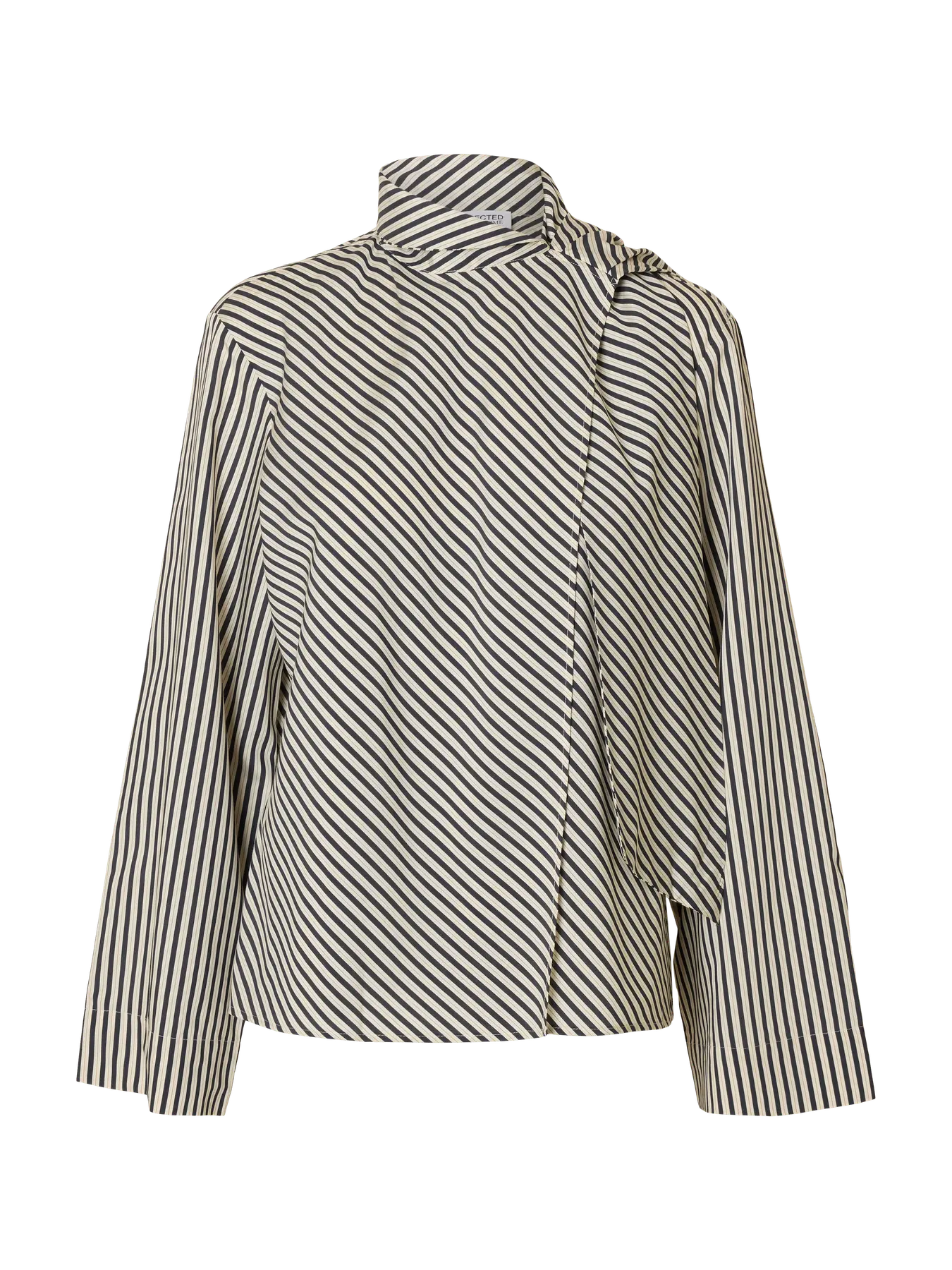 Slfcharlotte ls scarf top - angora stripe