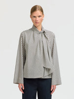 Slfcharlotte ls scarf top - angora stripe