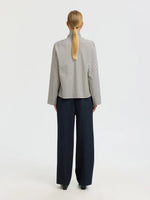 Slfcharlotte ls scarf top - angora stripe