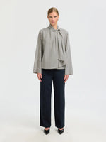 Slfcharlotte ls scarf top - angora stripe