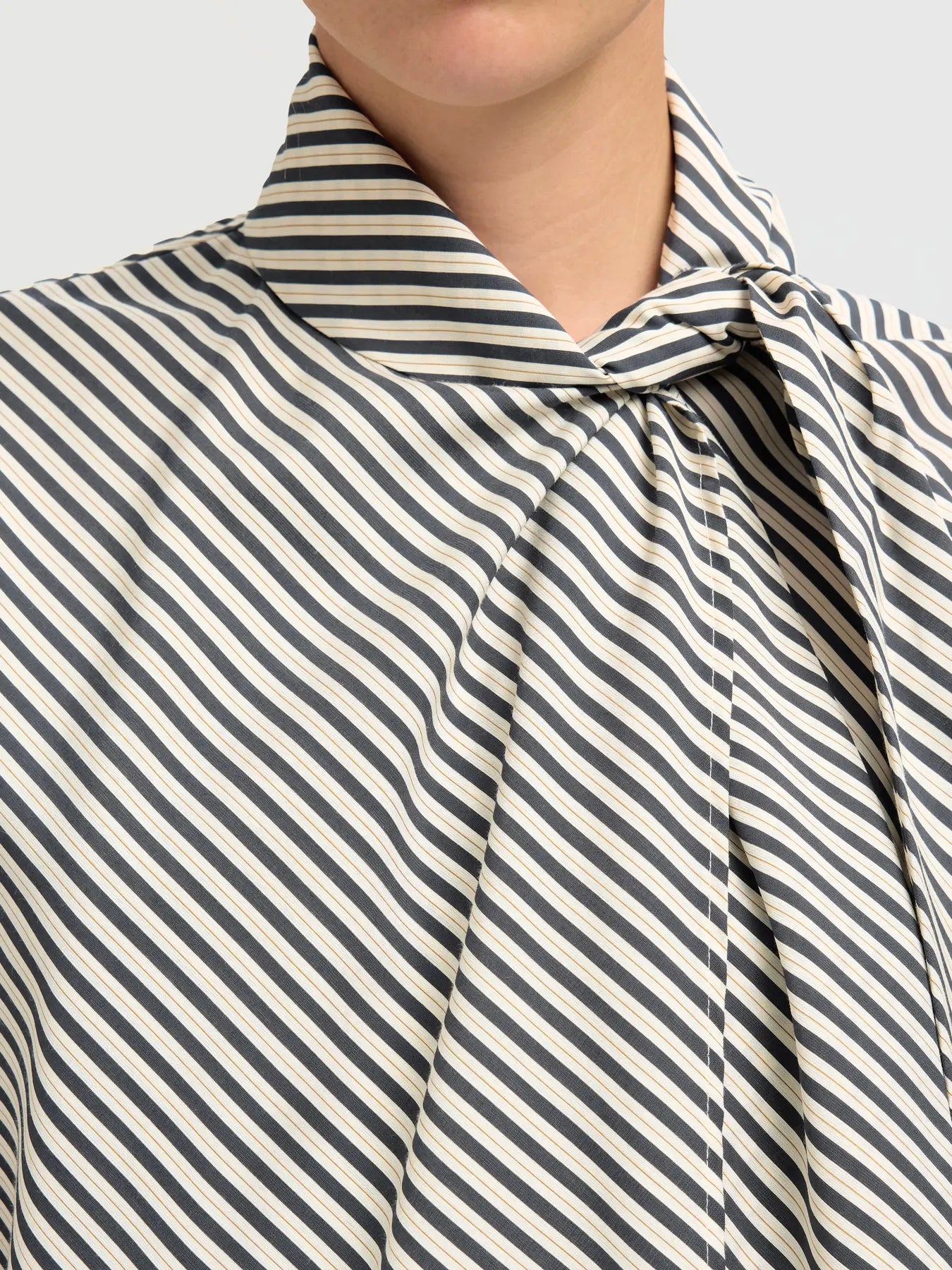 Slfcharlotte ls scarf top - angora stripe