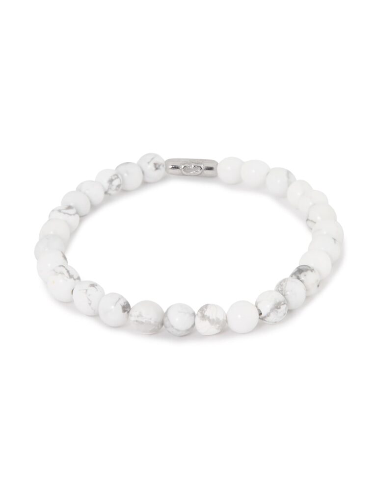 Marble white bracelet silver