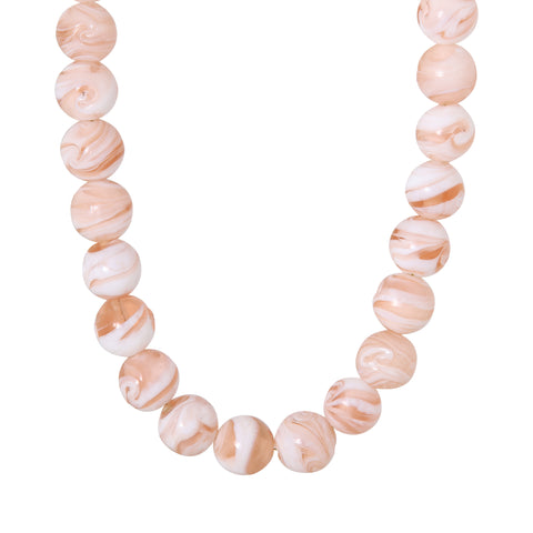 Marble rose necklace gold