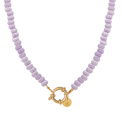 Mini purple necklace gold