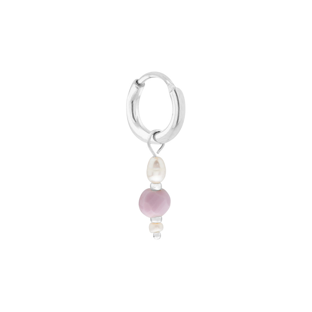 Single Misty Lilac Hoop Silver