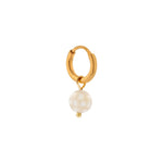 Single Mother of pearls hoop gold