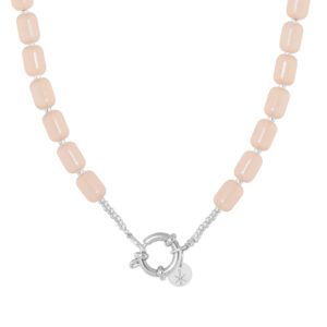 Natural beads necklace silver