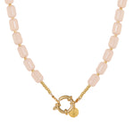 Natural beads necklace gold