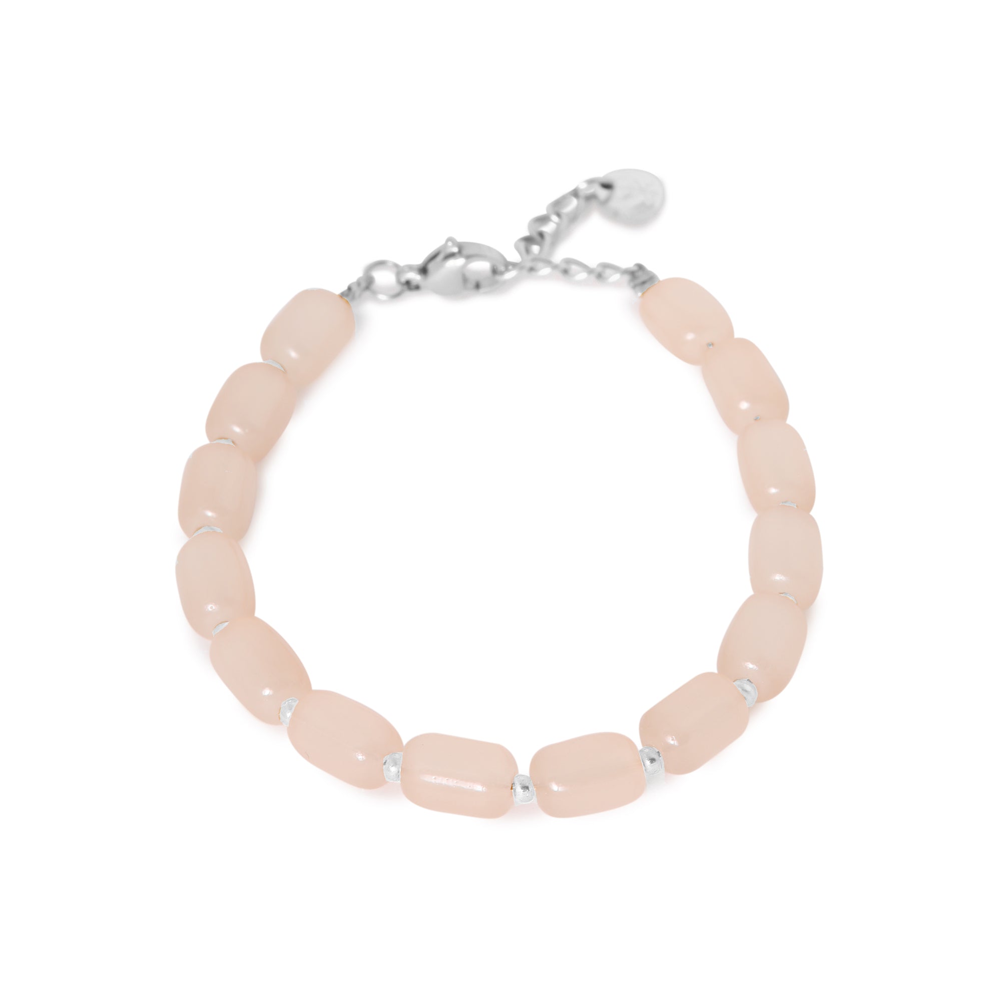 Natural beads bracelet silver