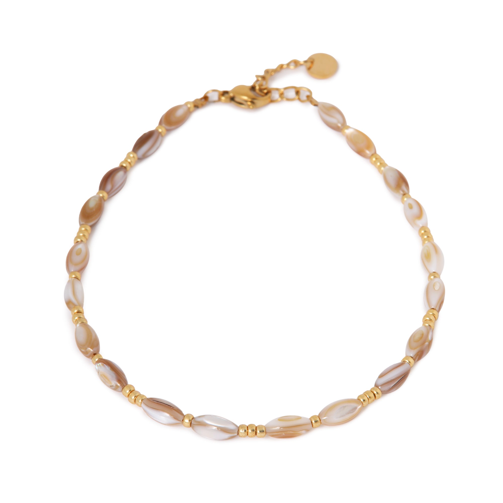 Natural shell anklet gold