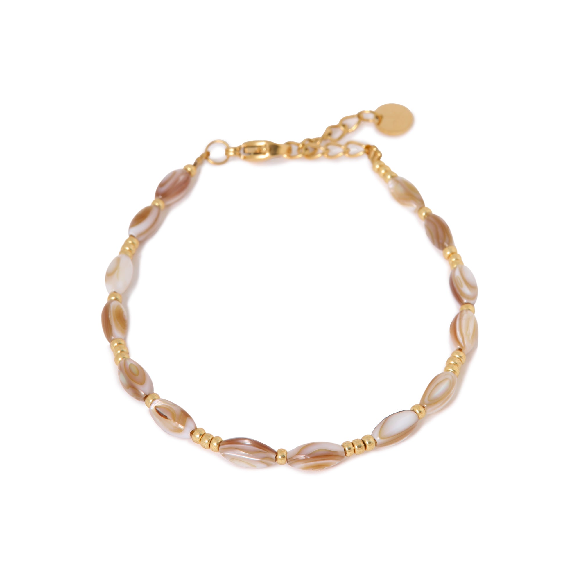 Natural shell bracelet gold