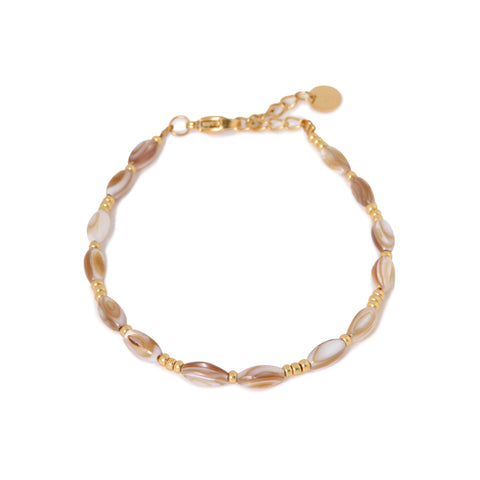 Natural shell bracelet gold