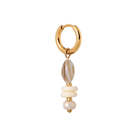 Natural shell hoop gold