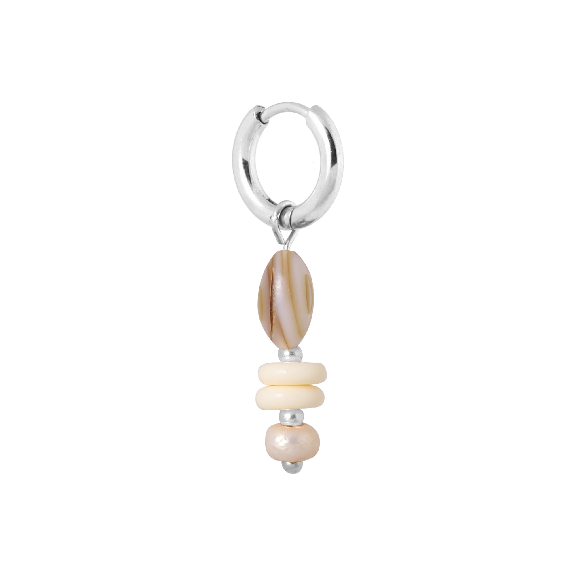 Natural shell hoop silver