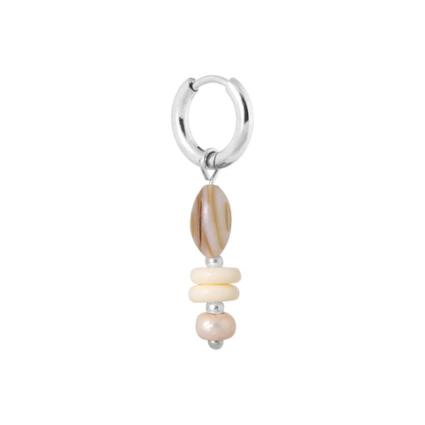 Natural shell hoop silver