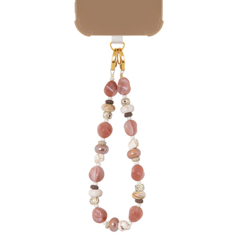Natural taupe phone cord gold
