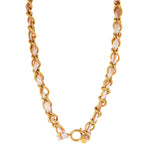 Summer knot beige necklace gold