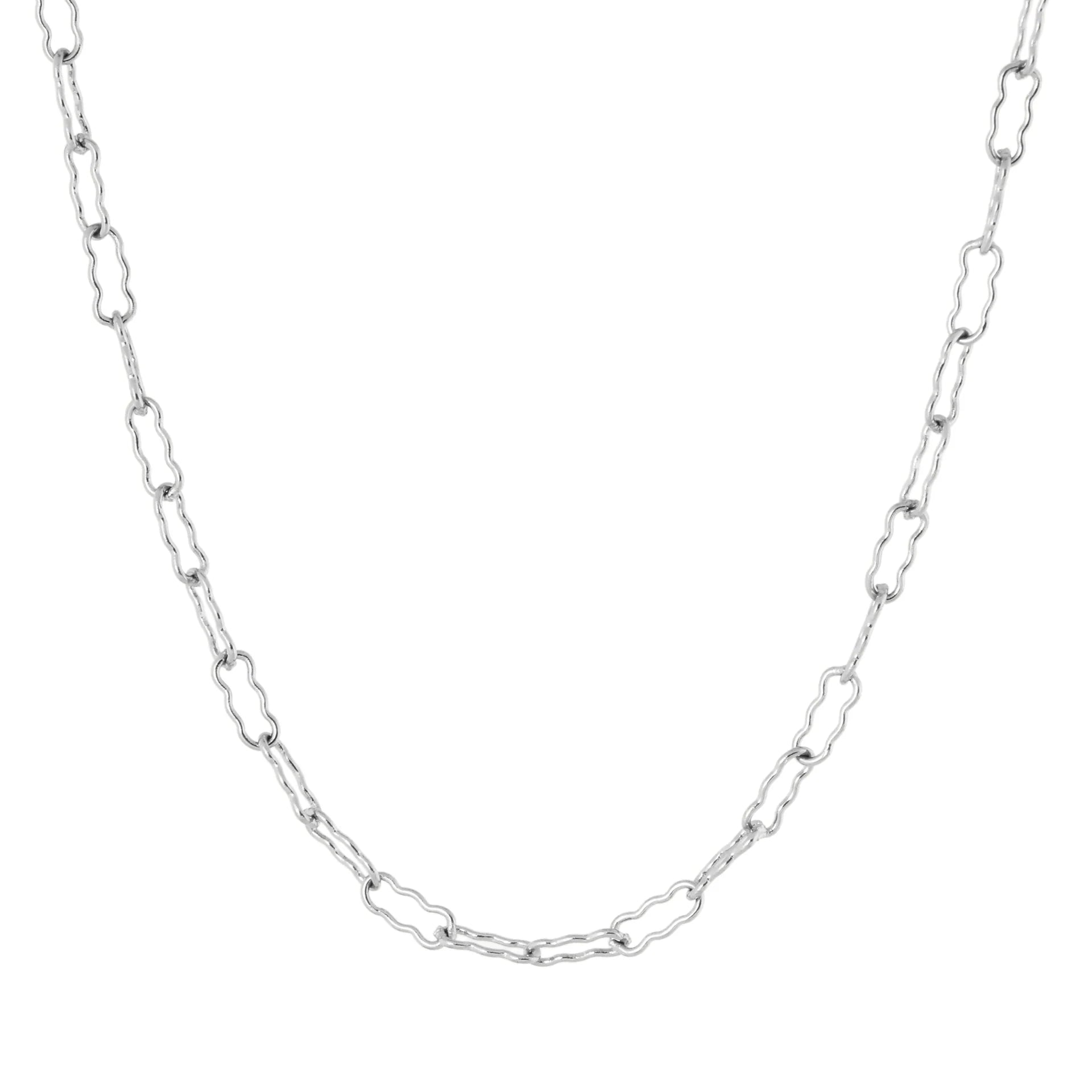 Wavy necklace silver