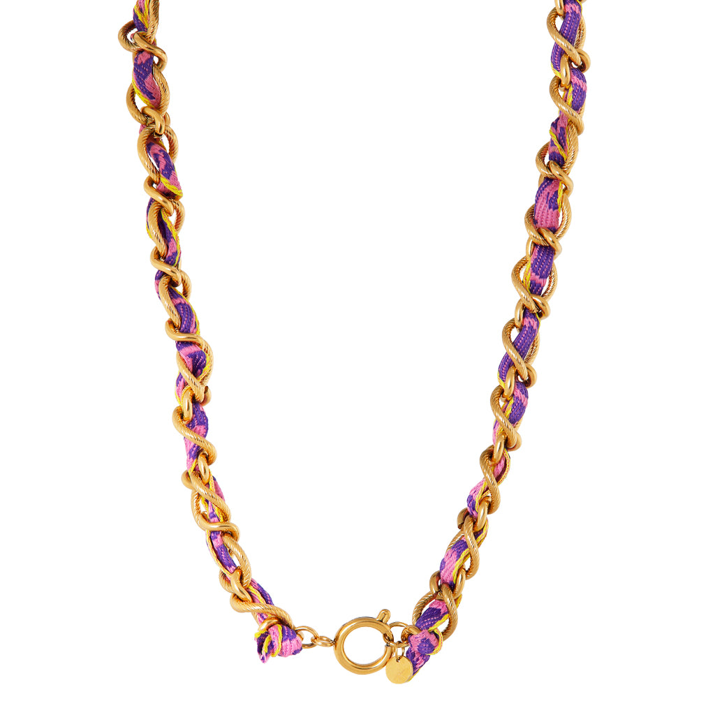 Summer knot violet necklace gold