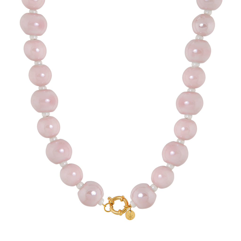 Rosy glow necklace gold