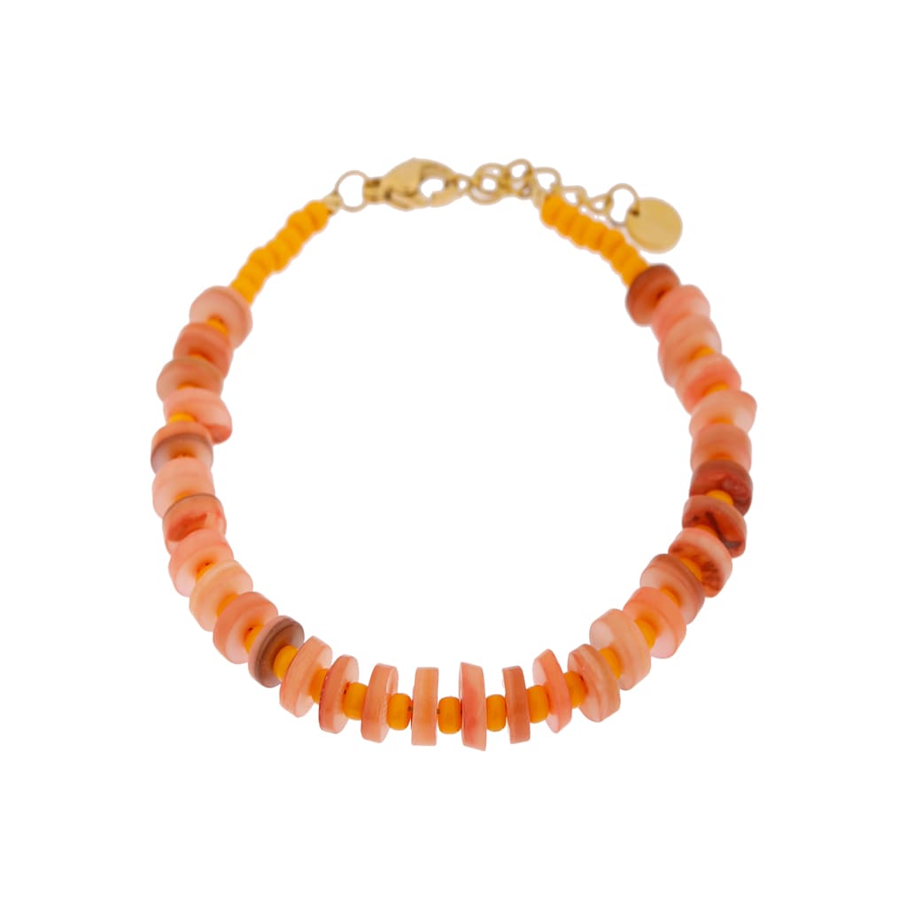 Orange shell bracelet gold