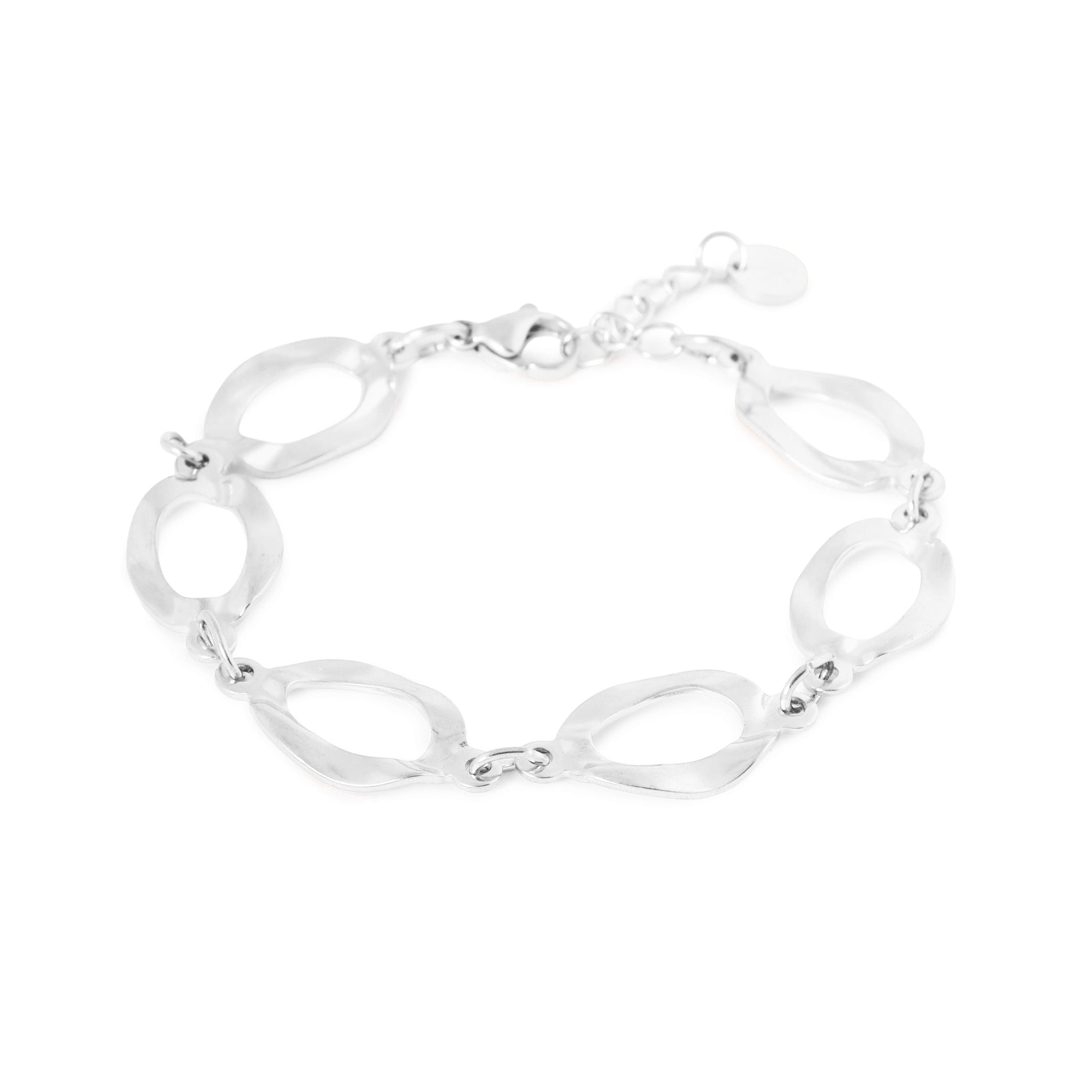 Oval frame bracelet silver