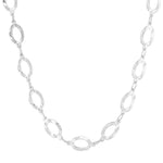 Oval frame necklace silver