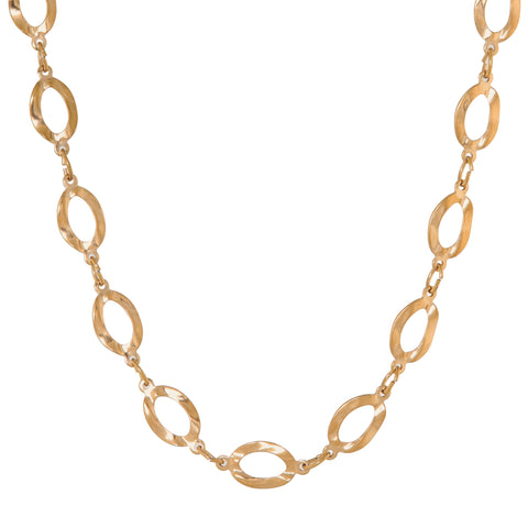 Oval frame necklace gold