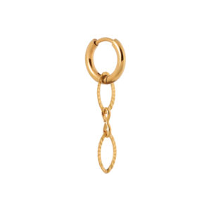 Oval line hoop gold