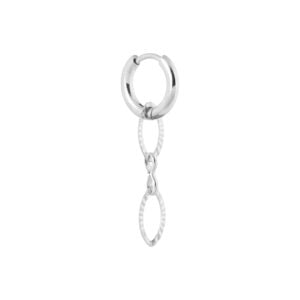 Oval line hoop silver