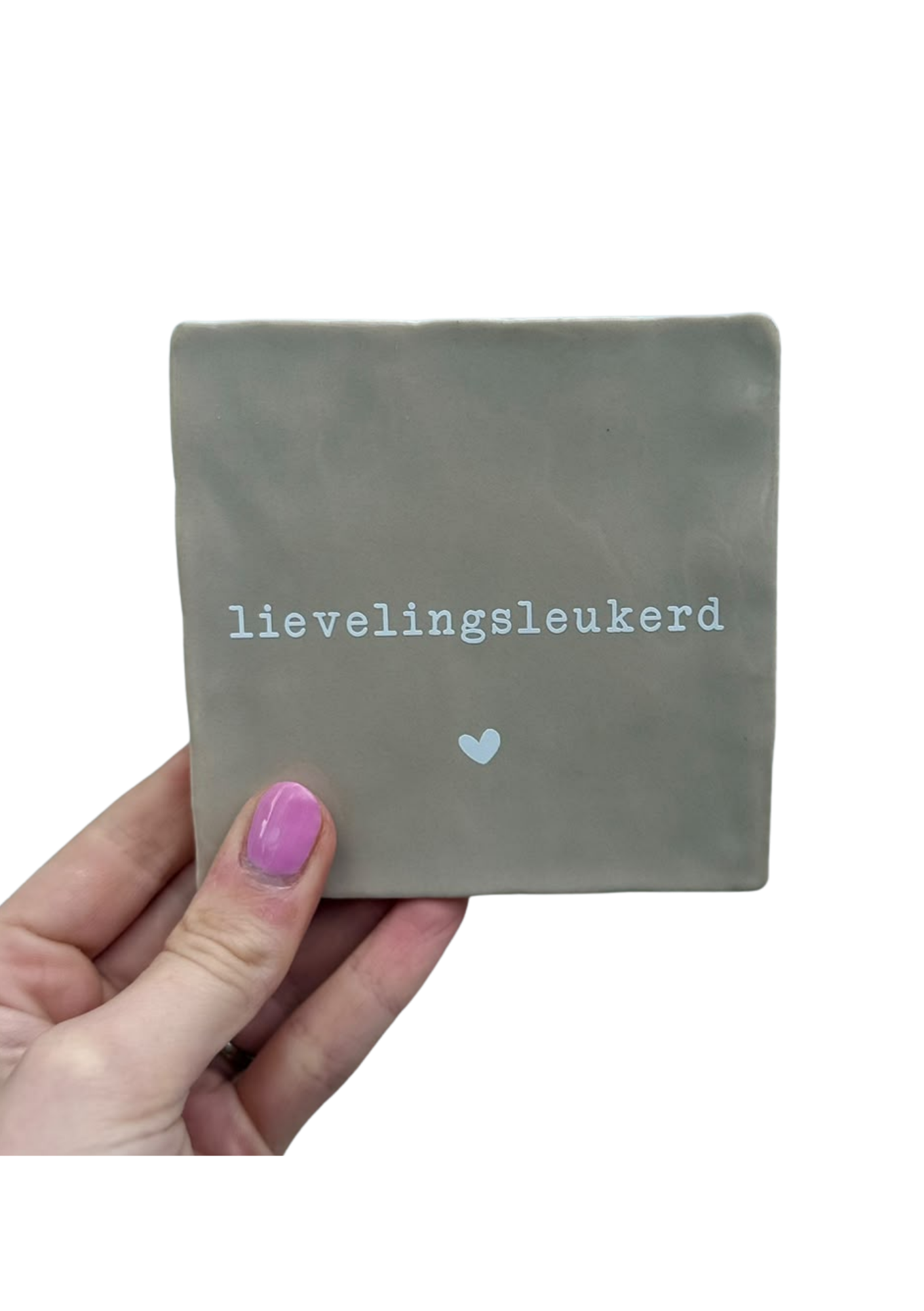 Tegel - Lievelingsleukerd - wit/taupe