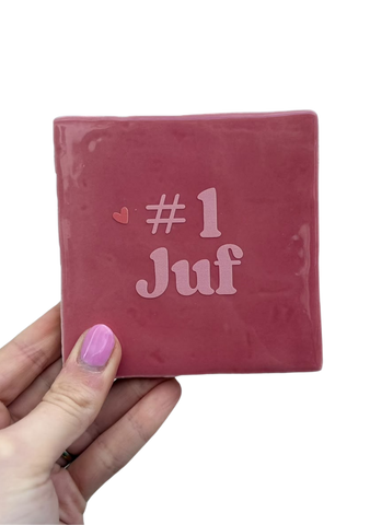 Tegel - juf - roze