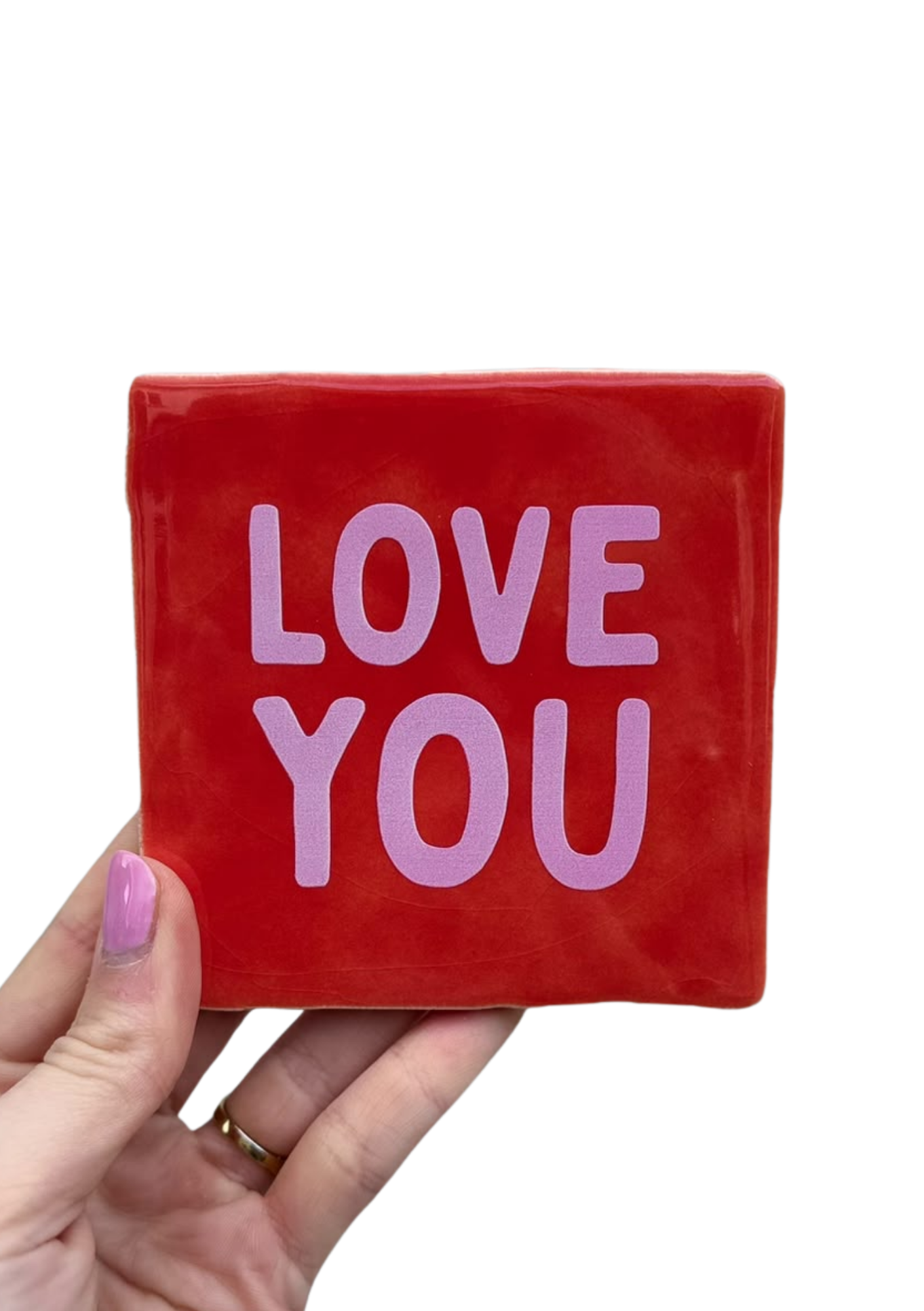 Tegel - love you - rood/roze