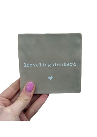 Tegel - Lievelingsleukerd - wit/taupe